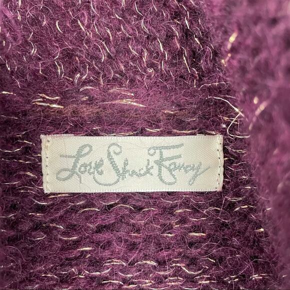 Love Shack Fancy | Purple Wool Sweater Alpaca Cardigan S - Picture 8 of 9